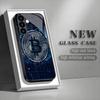 Технология Черное Стеклянное Чехол-Броня для Телефона Bitcoin Подходит для Samsung Galaxy S26 S25 S24 S22 S21 S20 FE/Ultra/Plus Противоударная Задняя Крышка