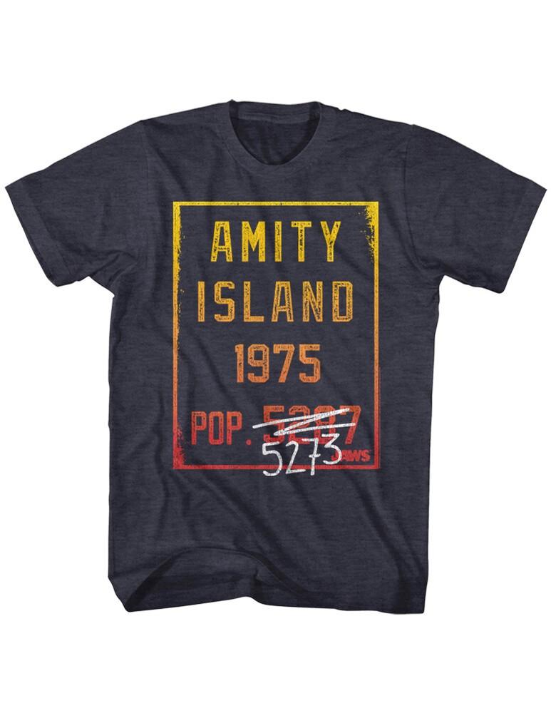 Jaws 70's Thriller Movie Framed Amity Island Population Countdown Men's T Shirt Unisex T-Shirt