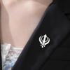 Dawapara Сикхский символ Кханда Брошь Булавка для лацкана Религиозный амулет защиты сикхизма Унисекс Аксессуары Ювелирные изделия из нержавеющей стали