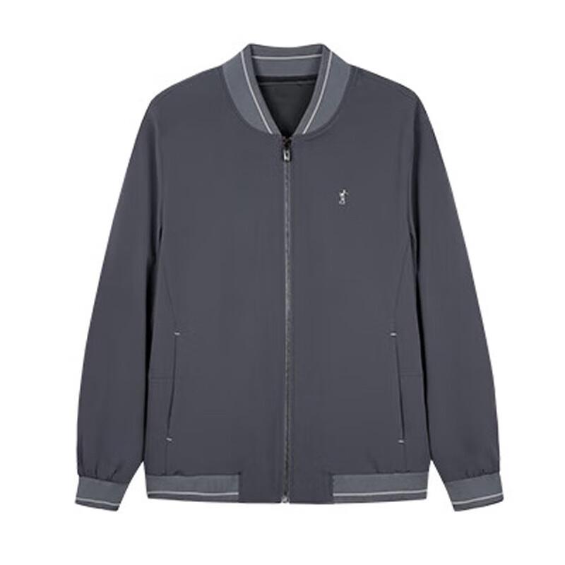 TRIES Men's Striped Color-Block Baseball Collar Jacket