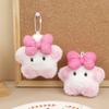 Пищащая плюшевая игрушка с розовым бантом Capibara, подвеска, мягкая кукла, брелок для ключей, автомобильный брелок, сумка, декор для рюкзака, подарок для ребенка