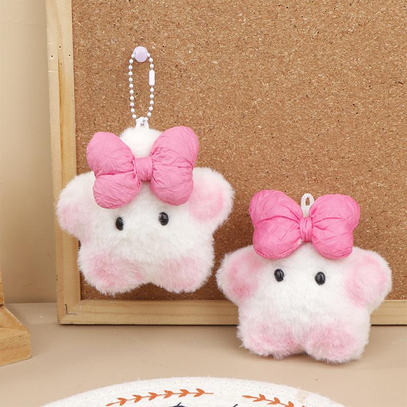 Пищащая плюшевая игрушка с розовым бантом Capibara, подвеска, мягкая кукла, брелок для ключей, автомобильный брелок, сумка, декор для рюкзака, подарок для ребенка