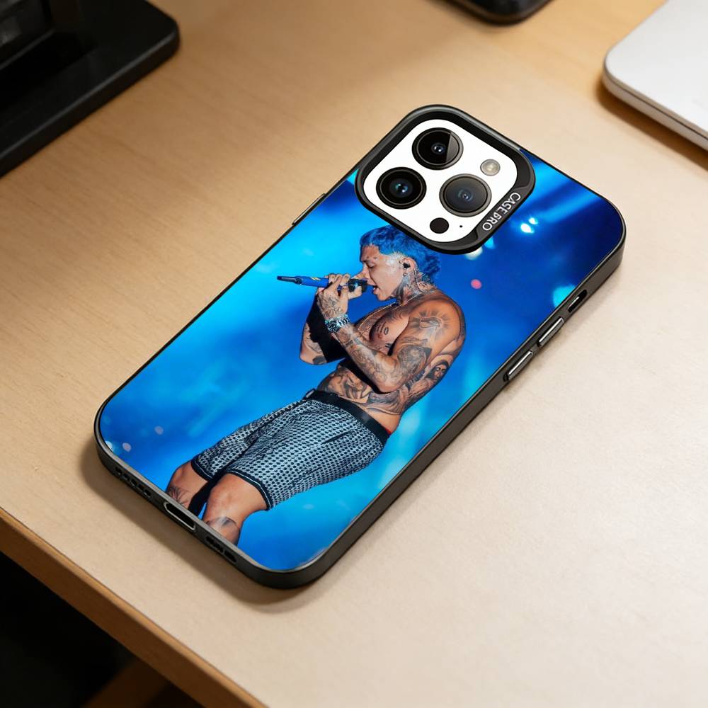 Чехол для телефона BC-Rapper Blessd Cantante для iPhone 17,16,15,14,13,12,11 Plus,Pro Max,XS, Цветной Серебряный Покрытие Внутри