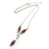 Les Trésors De Lily [N2815] - Silver Necklace 'Inspiration' Amber Cognac (rhodium-plated) - 20x6 Mm