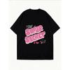 White Oversized T-Shirt With The Super Secret Wa Text And Hearts Print For Casual Wear