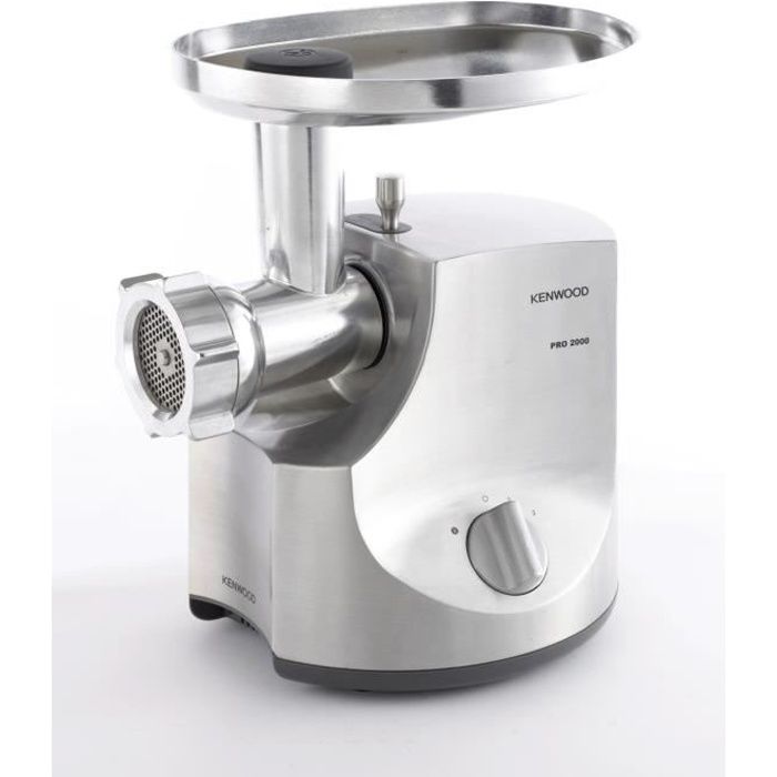 Meat Grinder - KENWOOD MG700 - 2000W - 3kg/min - 3 Grids - 2 Adapters - Brushed Aluminum