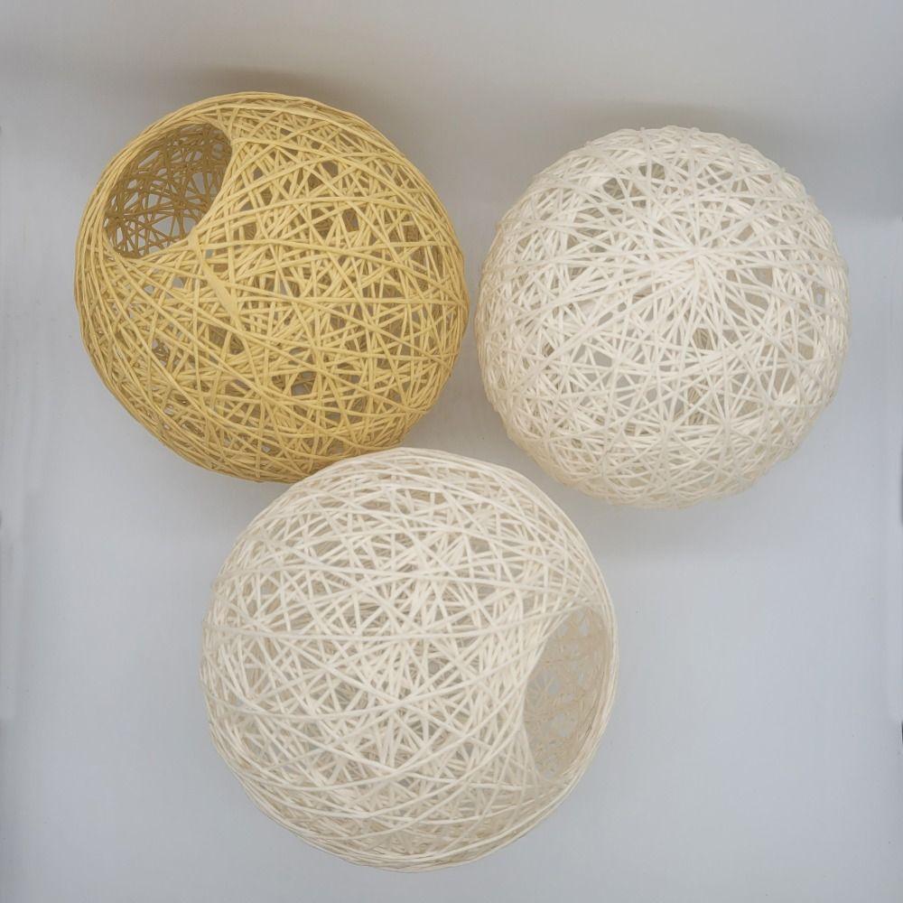 Round Pendant Light Shade Weaving Lamp Cover Lighting Fixture Vine Ball Lampshade  Home
