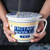 1Pc Large Capacity Ceramic Instant Noodle Bowl With Coverperfect For Dorms And Home Kitchens - Keep Your Noodles Fresh And Warm