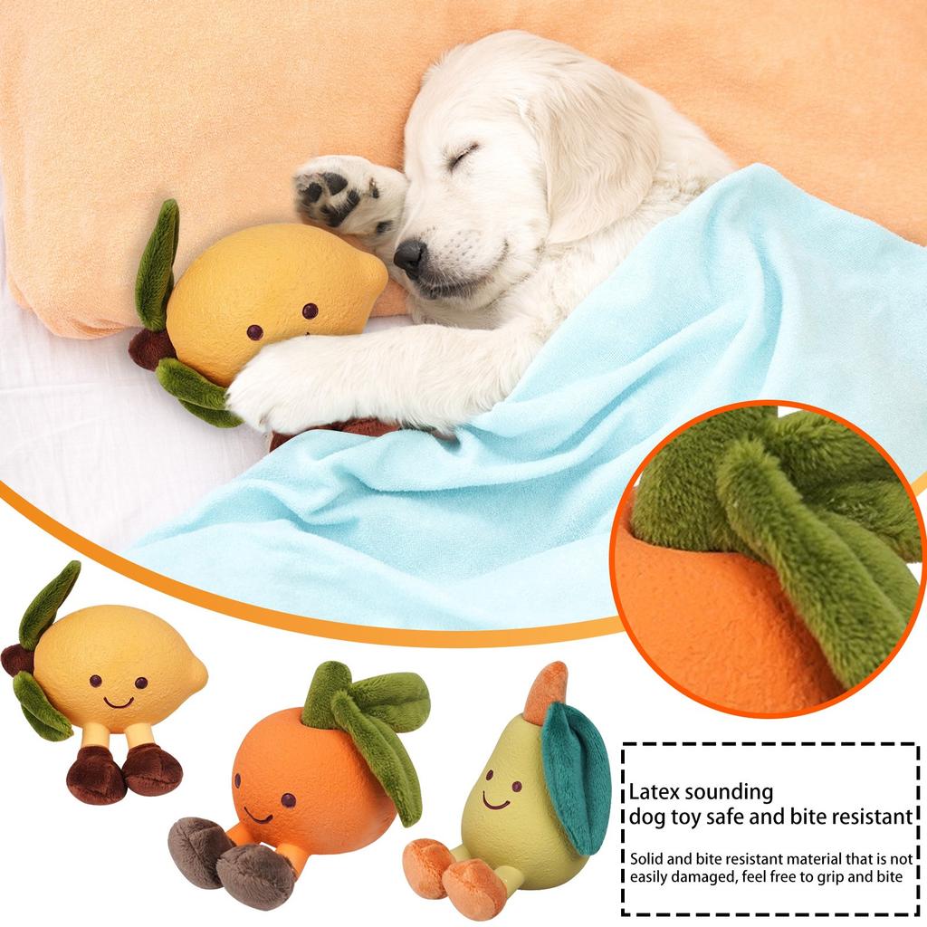 Латексная плюшевая игрушка для жевания собак из серии «Фрукты» интерактивная игрушка для домашних животных