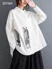 Xitao Простота повседневная женская рубашка свободный модный топ с длинным рукавом LYD1192