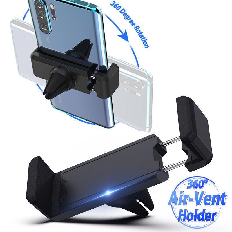 Держатель для телефона в автомобиль для iPhone X XS Max 8 7 6 Samsung Поддержка 360 градусов Крепление на воздуховод Мобильный держатель для автомобиля Подставка для телефона в автомобиль ADM