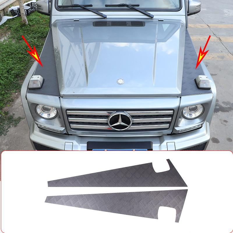 Для Mercedes Benz G-Class W463 2004-18 Алюминиевый сплав Автомобильные аксессуары для экстерьера Панель защиты капота Наклейки Автоаксессуары