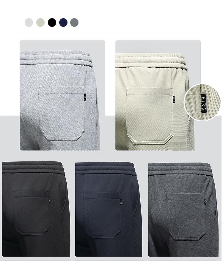 Summer new breathable business micro elastic elastic waist shorts with waffle texture, sports pants, men's casual pants