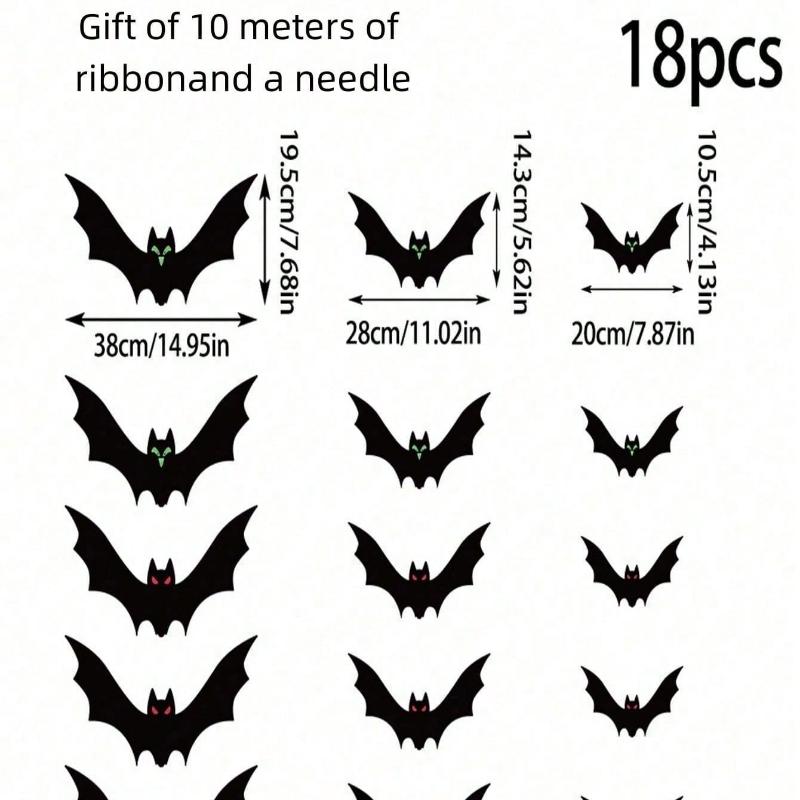 Хэллоуин Подвесные Украшения Летучие Мыши Наружные для Уличного Дерева Двора Крыльца Декор для Вечеринки ,Хэллоуин Осенний Шарм Летучая Мышь Красный Желтый и Зеленый Разные Стили