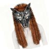 Маска Волка из Искусственного Меха Викинг Лисы Маска Вендиго для Хэллоуина Костюм Оборотня Варвар Косплей Вечеринка