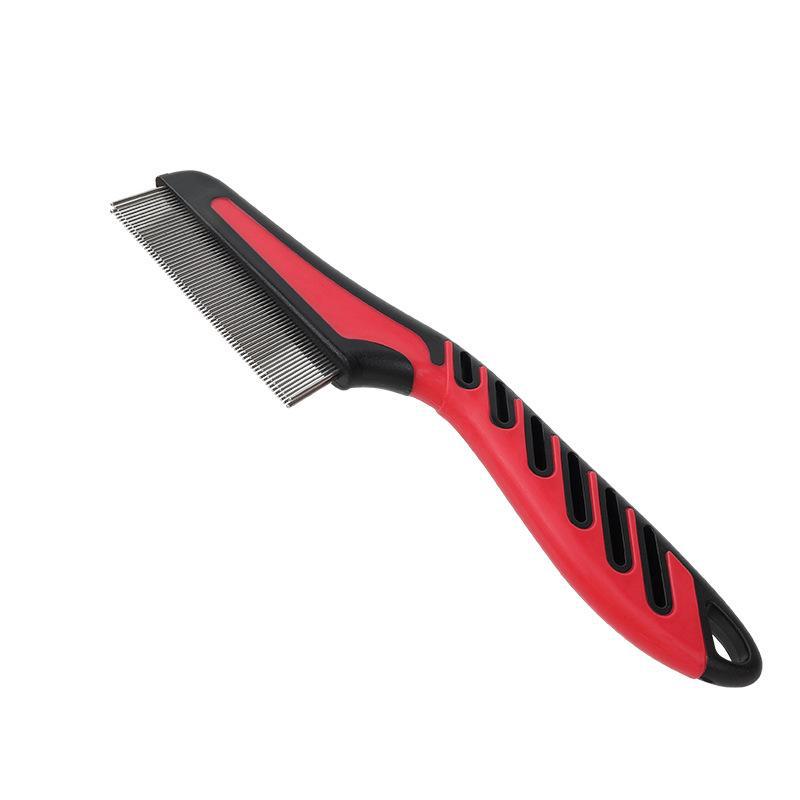 Double Row Pet Comb for Dogs & Cats - Flea & Lice Removal, Detangling & Cleaning