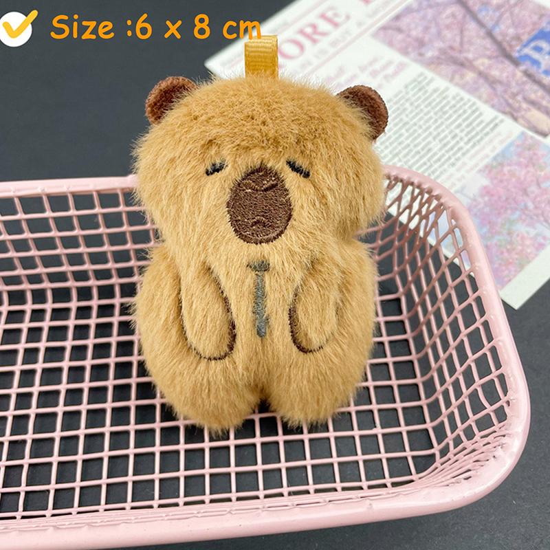 Милый мультяшный плюшевый брелок в виде капибары, забавный милый брелок в виде капибары, изысканный рюкзак, украшения, аксессуары, подарки