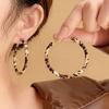 Trendy Retro Leopard Print Hoop Earrings - High-End, Bold Personality, New Autumn/Winter Fashion Circle Earrings