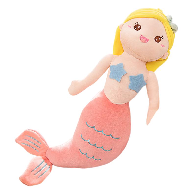 45~80Cm Four Colors Mermaid Fish Plush Toy Stuffed Sweet Humanoid Doll Sleeping Companion Overnight Gift