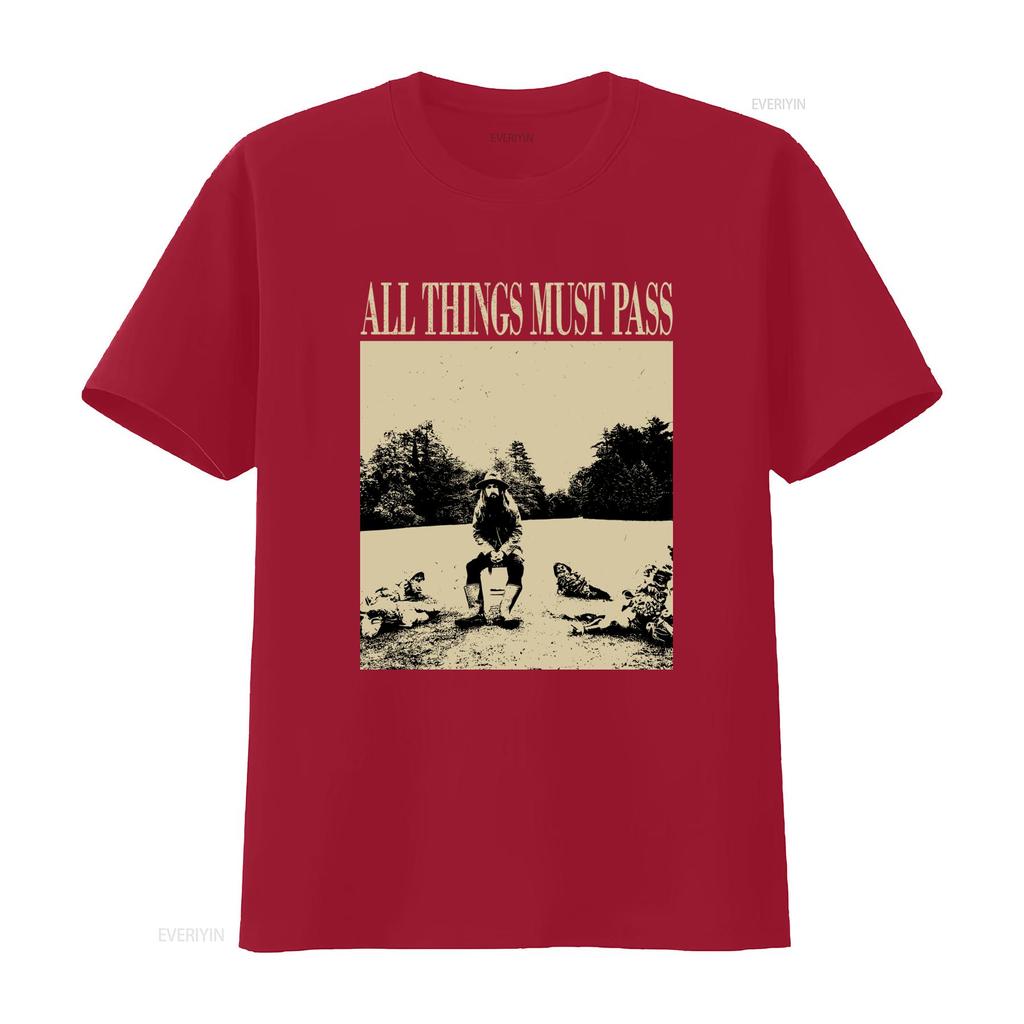 All Things Must Pass Vintage Music T Shirt Midcentury Song Minimalist Design Vintage Washed Slightly Streetwear Comfortable