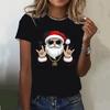 Летний топ с круглым вырезом и 3D рождественским принтом, модные повседневные женские футболки с короткими рукавами