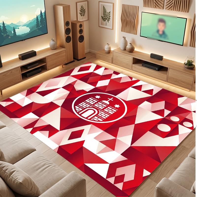 FC St. Pauli Football Print Crystal Velvet Rug, Comfortable Water Absorbent Non Slip Indoor Floor Carpet