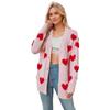 2025 European & American Valentine's Day Heart Knit V-Neck Cardigan for Women