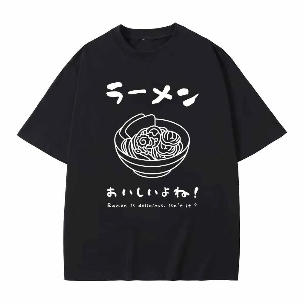 Ramen Graphic Print Tshirts Summer Women Men Casual Fashion Harajuku Cotton Streetwear Tops Crew Neck Short Sleeve Tshirts