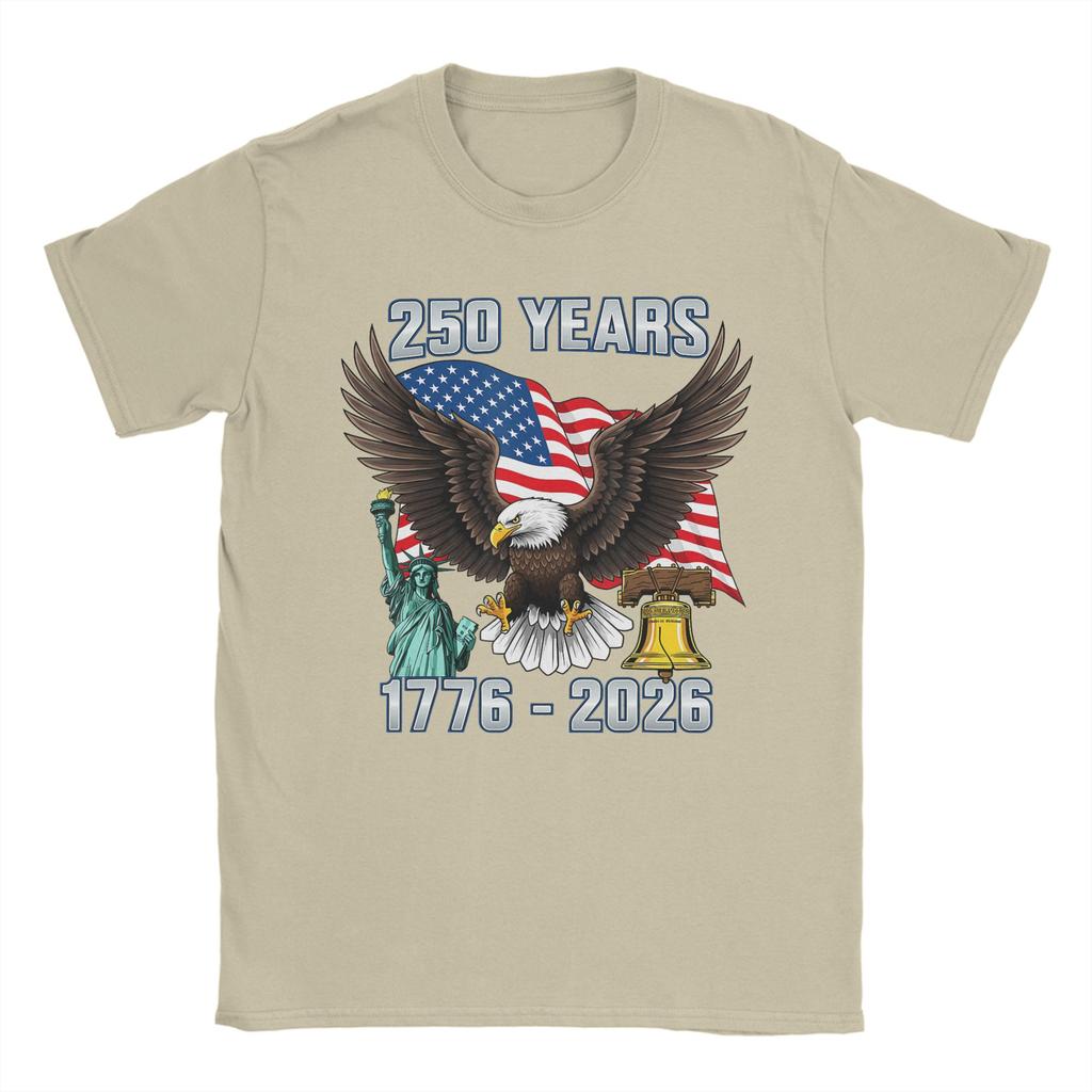250 Years American 250th Anniversary US USA Flag 4th of July Unisex T Shirt Vintage T Pure Cotton Adult Clothing