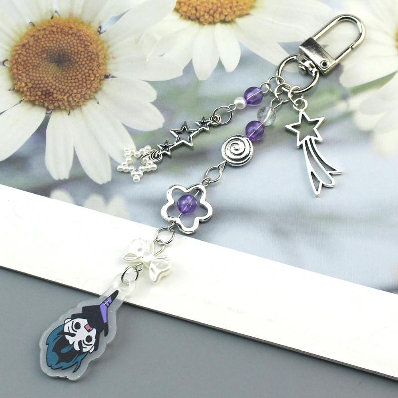 1 шт. аниме инопланетянин сцена брелок сердце бант телефон подвеска бисерный брелок универсальный рюкзак украшения аксессуары подарки