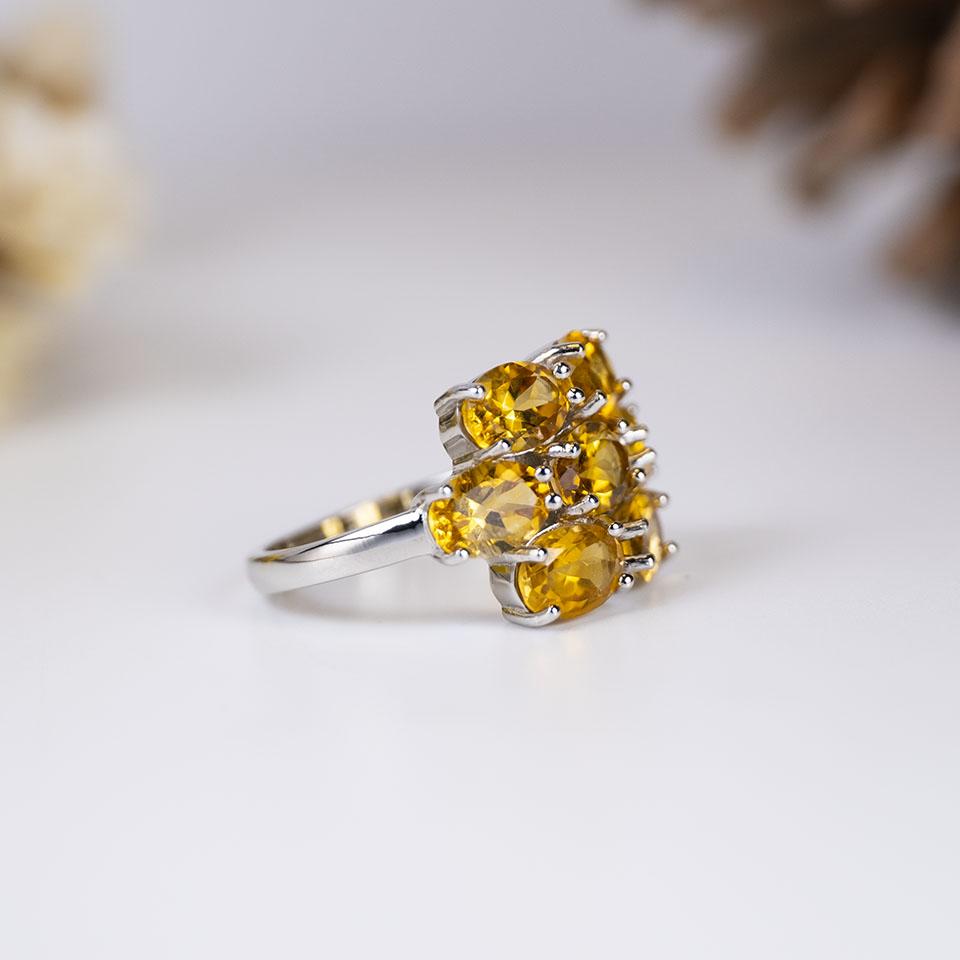 Серьги из стерлингового серебра 925 пробы, кольцо с натуральным цитрином, комплекты ювелирных изделий, 7*5 мм, серьги с драгоценными камнями, кольцо для женщины, жены, лучший подарок 2022