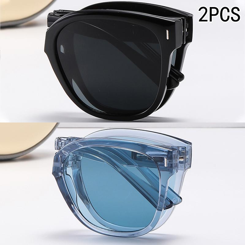 1PCS Folding Sunglasses For Women Ultra Light High End Fashionable Sunshade Fresh Trendy Eyewear 9675