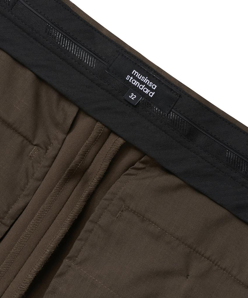 MUSINSA STANDARD Semi Bootcut Hidden Elastic Waist Slacks [Brown]