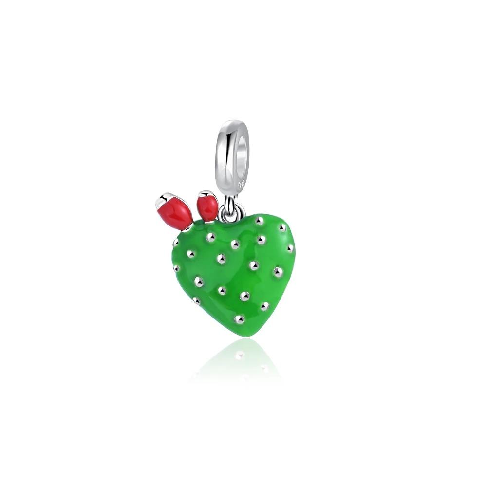 925 Silver Colorful Fruit Birthday Cake Milk Burger Chili Pendant Bead for DIY Women Bracelet Jewelry