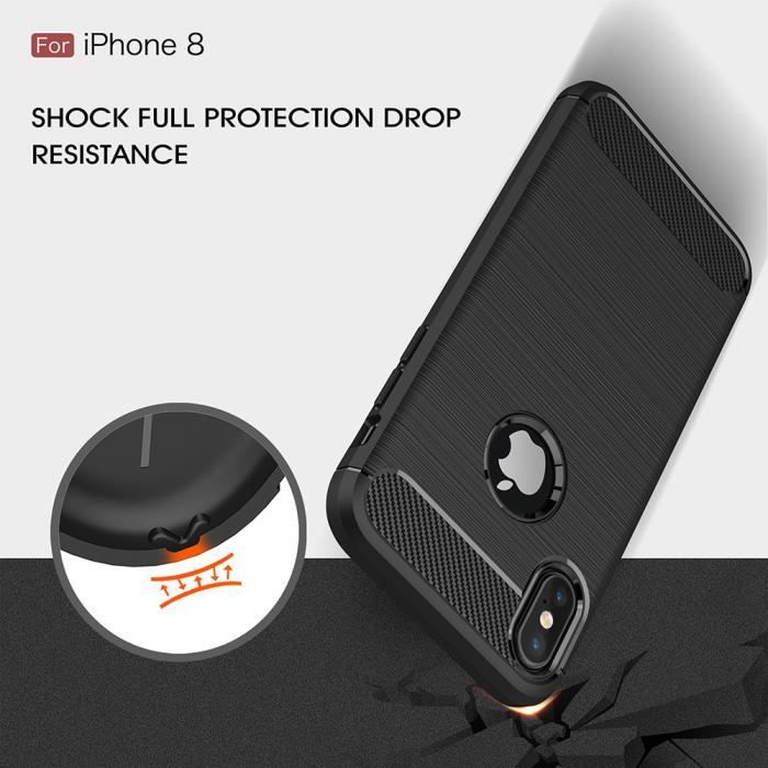 Coque de Protection - Apple - iPhone X - Silicone - Anti-rayures - Fibre de Carbone