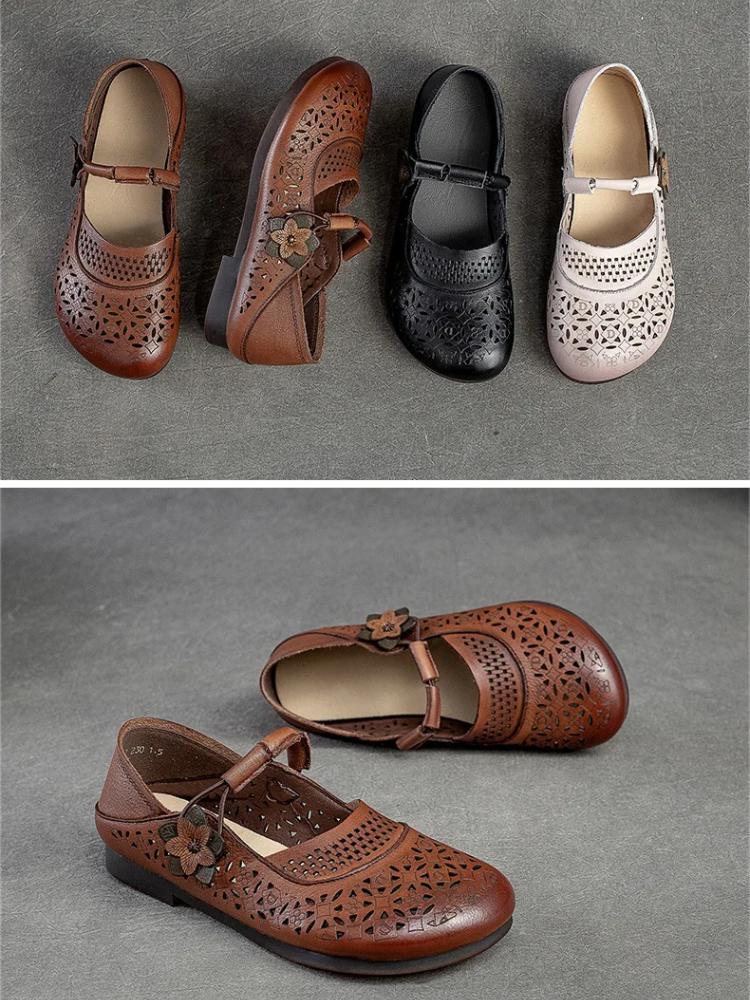 Johnature Неглубокий круглый носок плоская женская обувь повседневная универсальная полая дышащая мягкая подошва обувь