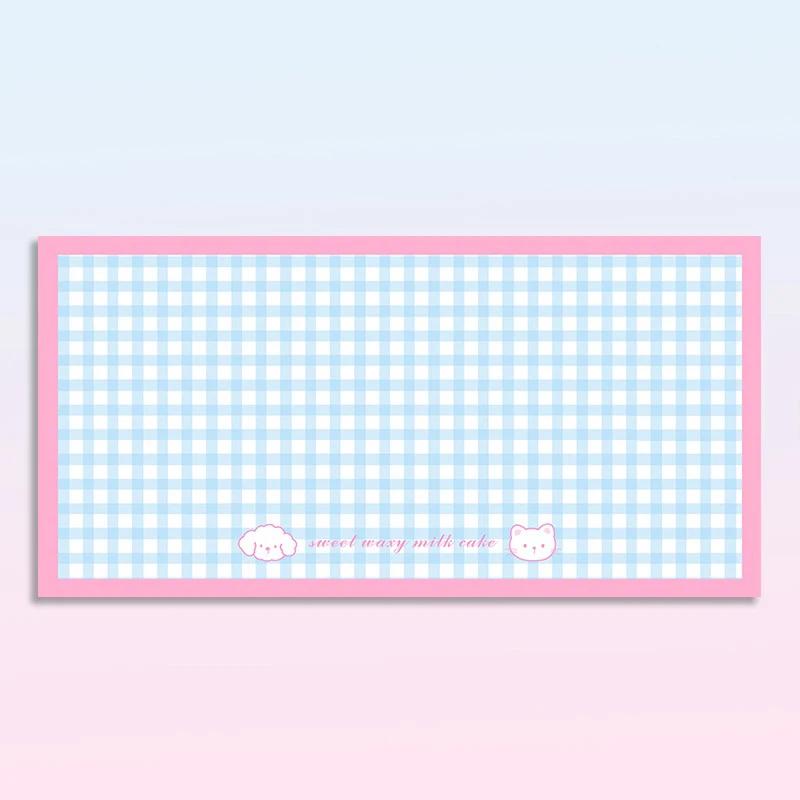 Водонепроницаемый коврик для питомцев, коврик для еды для кошек и собак, синий клетчатый, ПВХ кожа, нескользящие напольные коврики, милый коврик для украшения дома, для кухни