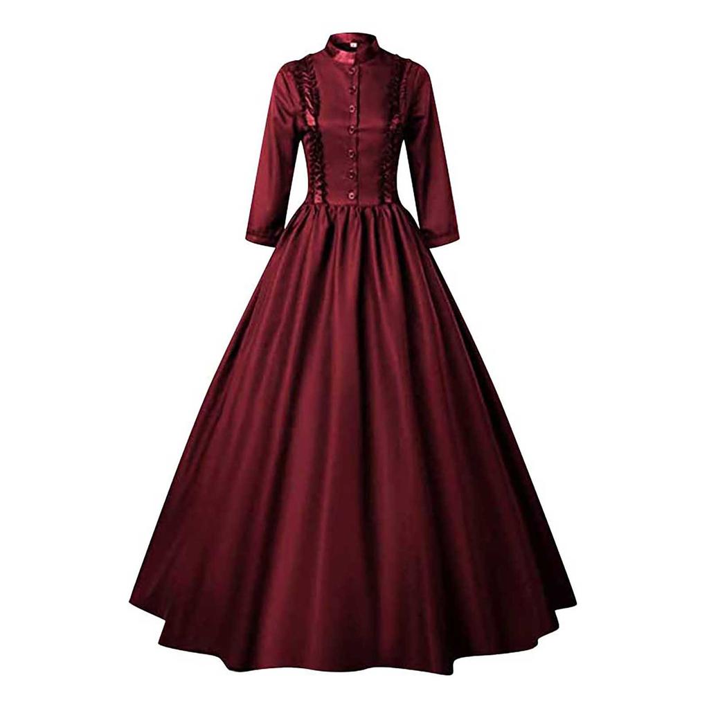 Женский готический корсет с рюшами и рукавами-колокольчиками, костюм на Хэллоуин, платье больших размеров, однотонное платье с открытыми плечами и принтом