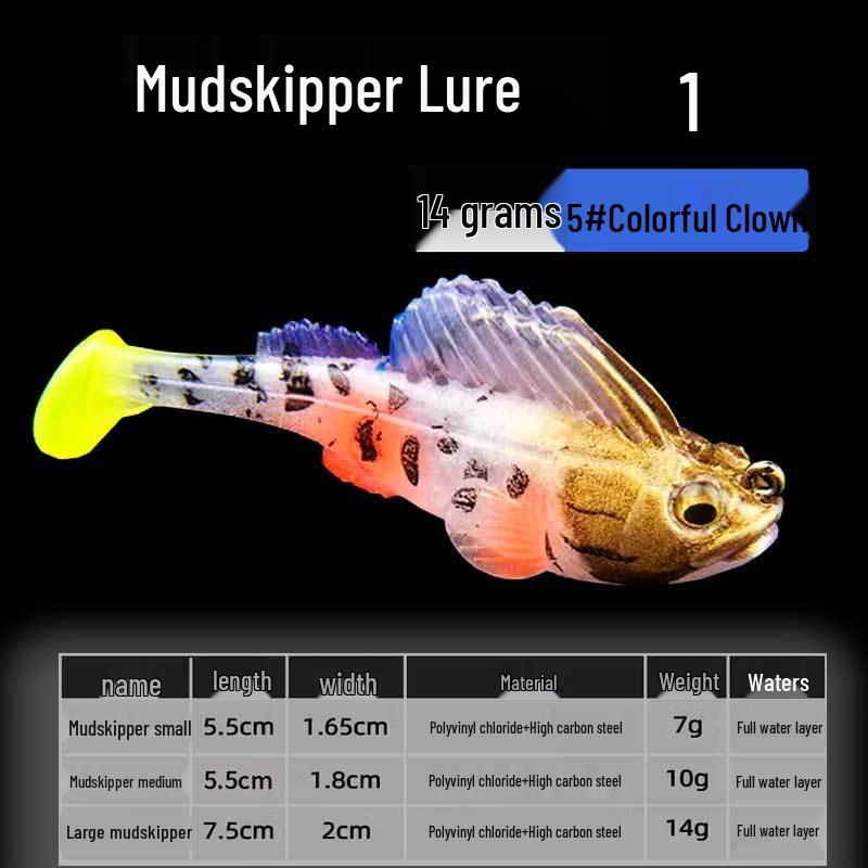 Мягкая приманка Mudskipper T-Tail с защитой от зацепов для ловли окуня, сома, черной рыбы и мандаринки