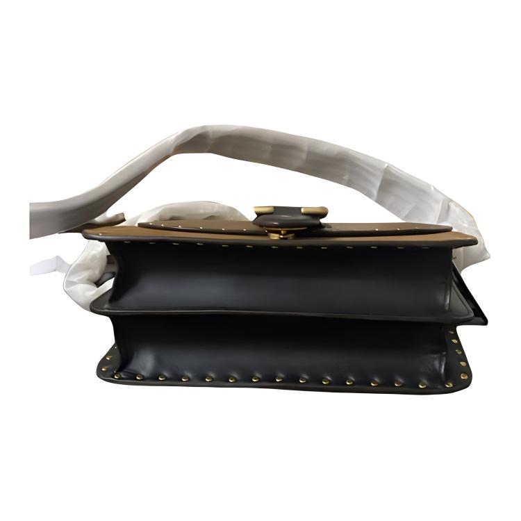 Coach Beat 25 Studded Decor Gold Hardware Leather Crossbody Bag Medium Women Crossbody Bag Brown 4595-B4E0S