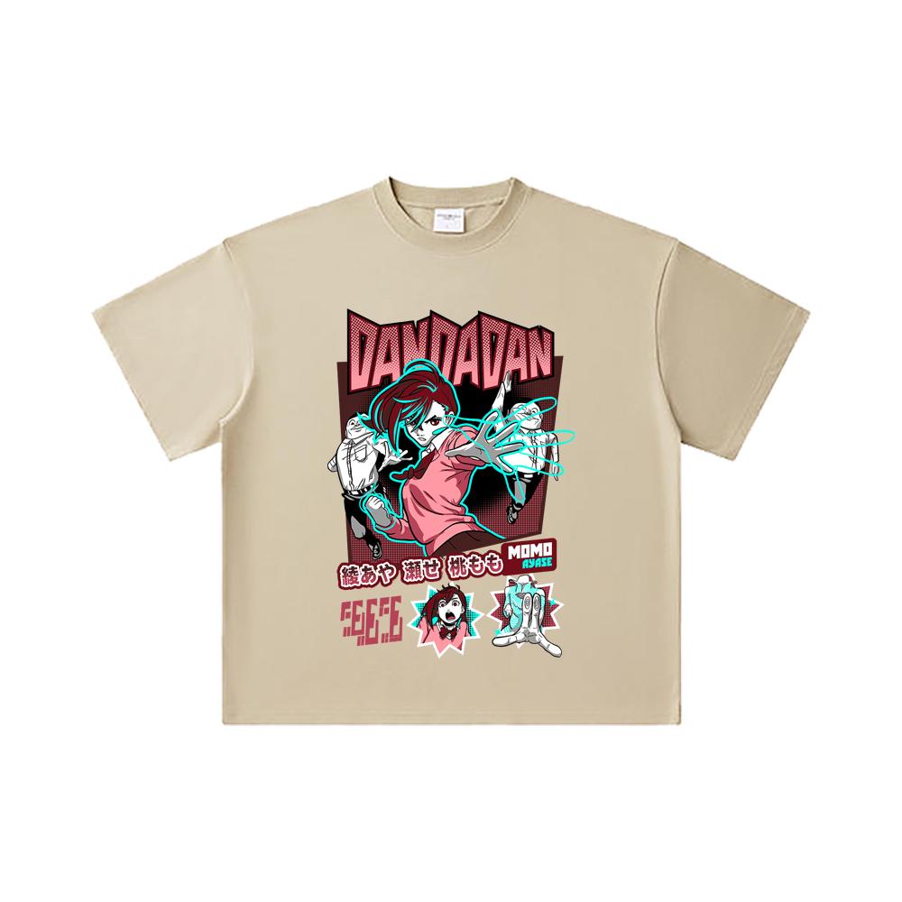 260 GSM Double Yarn 32 Count 100% Cotton Dandadan V15 Momo Print Unisex Heavy Cotton T Shirt… More