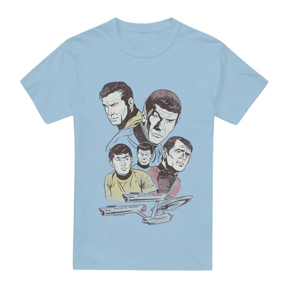 STAR TREK Мужская ретро-футболка Crew