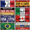 Paris Berlin Madrio Moscow Metal Signs Vintage Plaque Auto License Plate Embossed Tag Garage Bars Pubs Clubs Home Wall Decor
