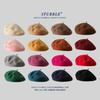 Autumn and Winter Wool Berets for Girls  Artistic and Retro Versatile Painter Hats  Solid Color Flower Bud Hats