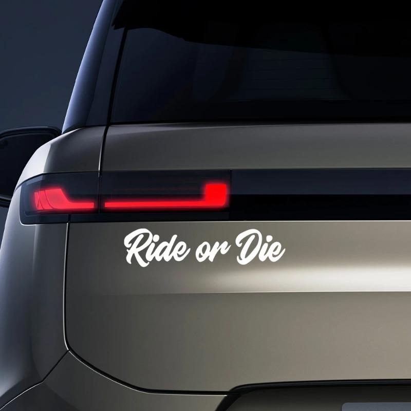16.6x4см Автомобильная наклейка Ride or Die Светоотражающая Виниловая Пленка на Окно Наклейки для Грузовика Мотоцикла Фургона Пикапа Декоративные Аксессуары