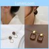 Elegant Alloy Hoop And Circle Earrings With Electroplating For Female Spring Fashion