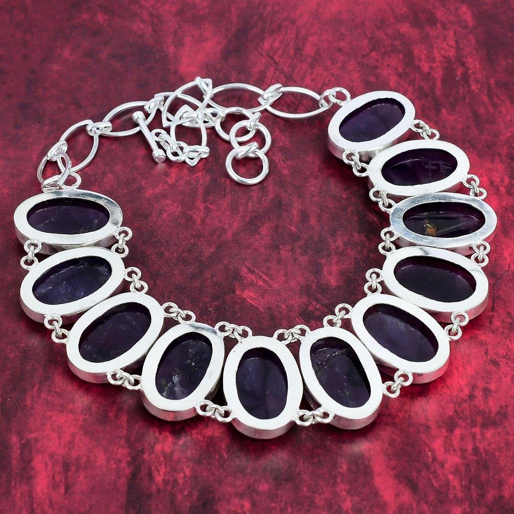 Star Amethyst Gemstone 925 Solid Sterling Silver Adjustable Chain Necklace, Handmade Brand New Jewelry, For Anniversary Gift