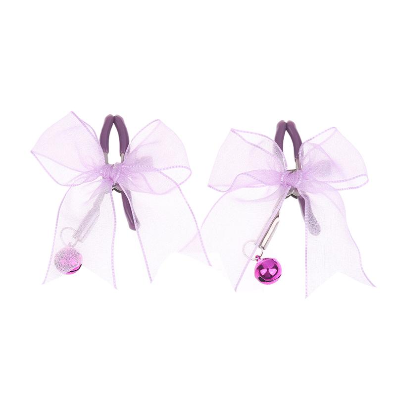 1 Pair Bells Lace Metal Bondage Nipple Clamps Chain Clips Labia Slave Women Toys Adult Sex Games Breast Stimulate
