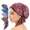 Casual Floral Print Turban Bohemia Sleep Caps Beanies Headwrap  Women National