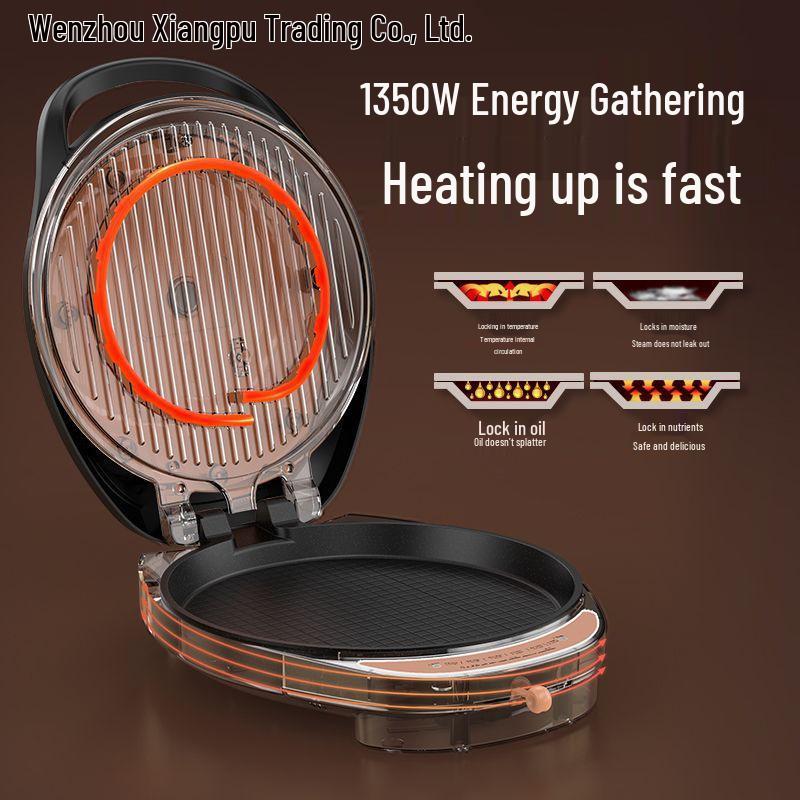 Electric Griddle with Increased Depth: Double-Sided Heating Pan for Frying, Grilling, Baking, and Pancake Making